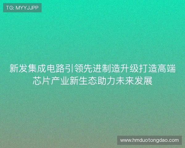 新发集成电路引领先进制造升级打造高端芯片产业新生态助力未来发展 新发集成电路引领先进制造升级打造高端芯片产业新生态助力未来发展